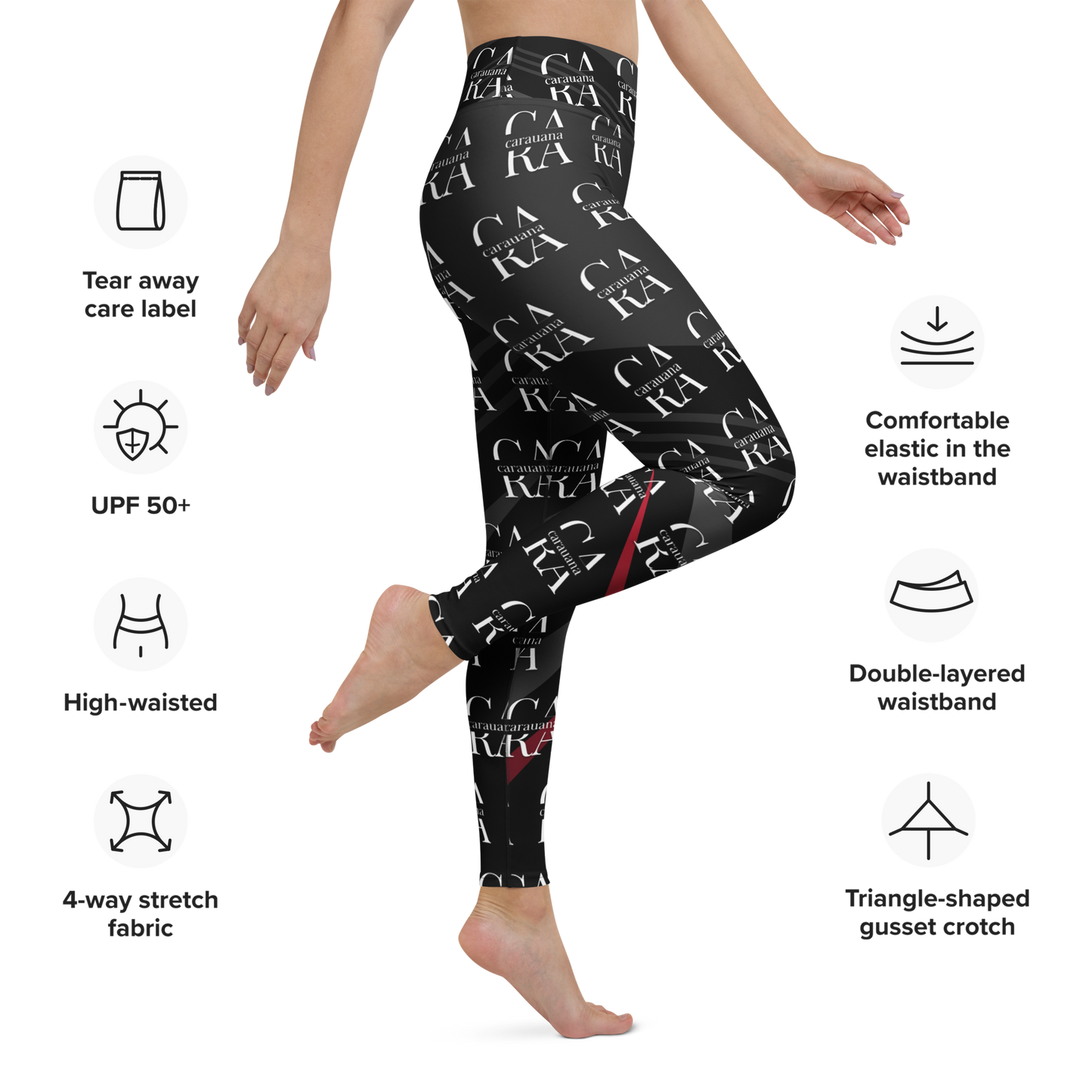 CaRaUaNa Leggings SPORT black Elegant Carauana Store