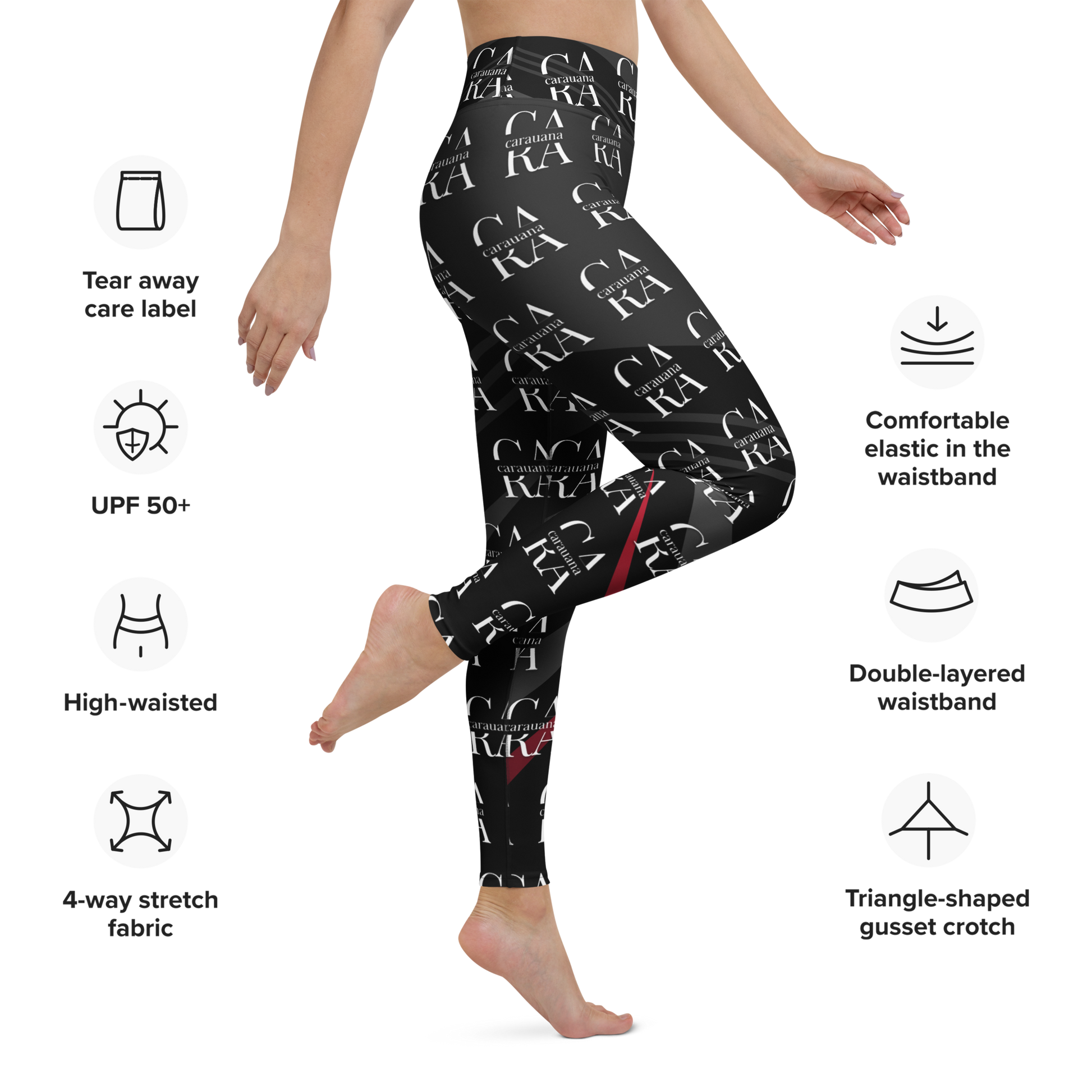CaRaUaNa Leggings SPORT black Elegant Carauana Store