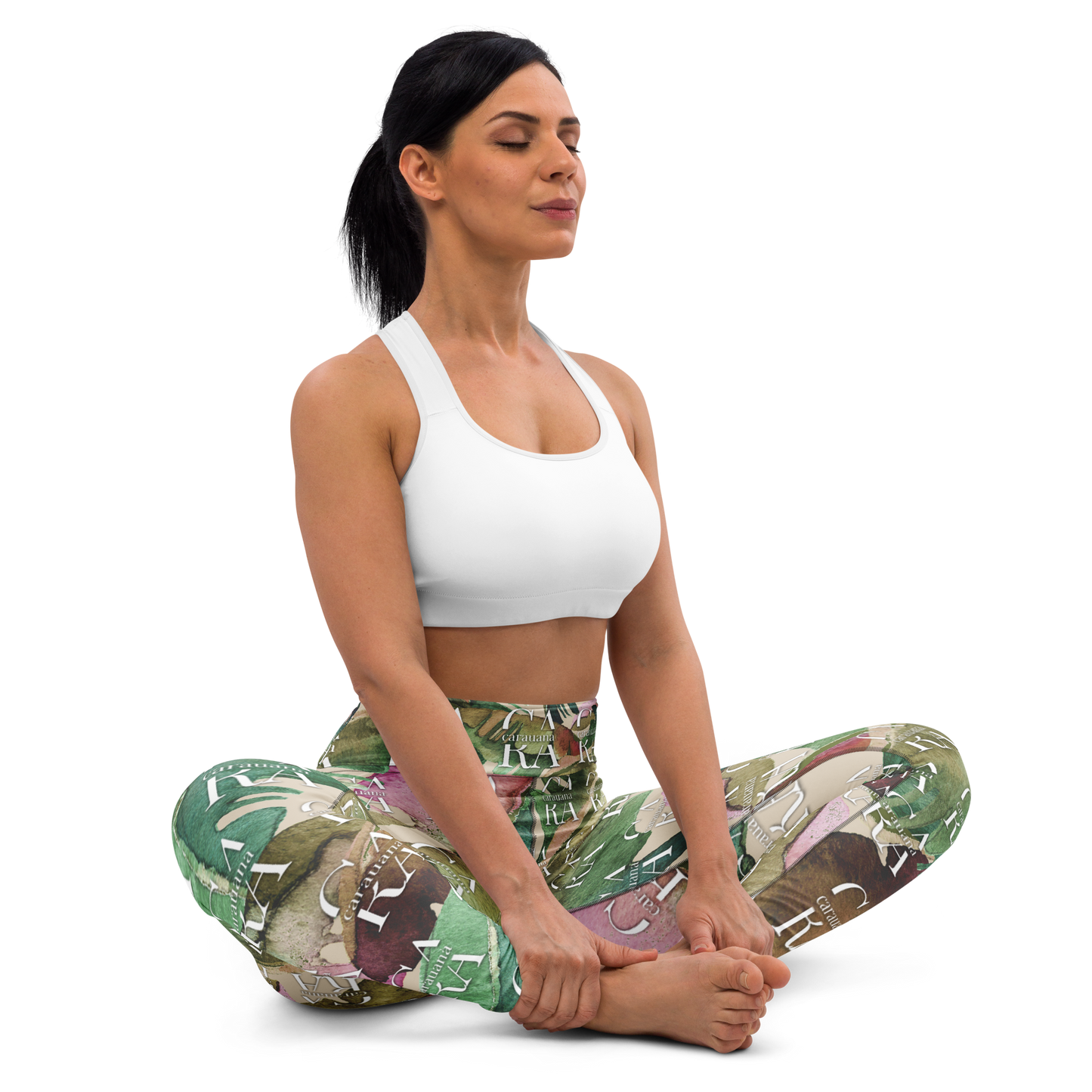 CaRaUaNa Leggings SPORT Green Beige branded Carauana Store