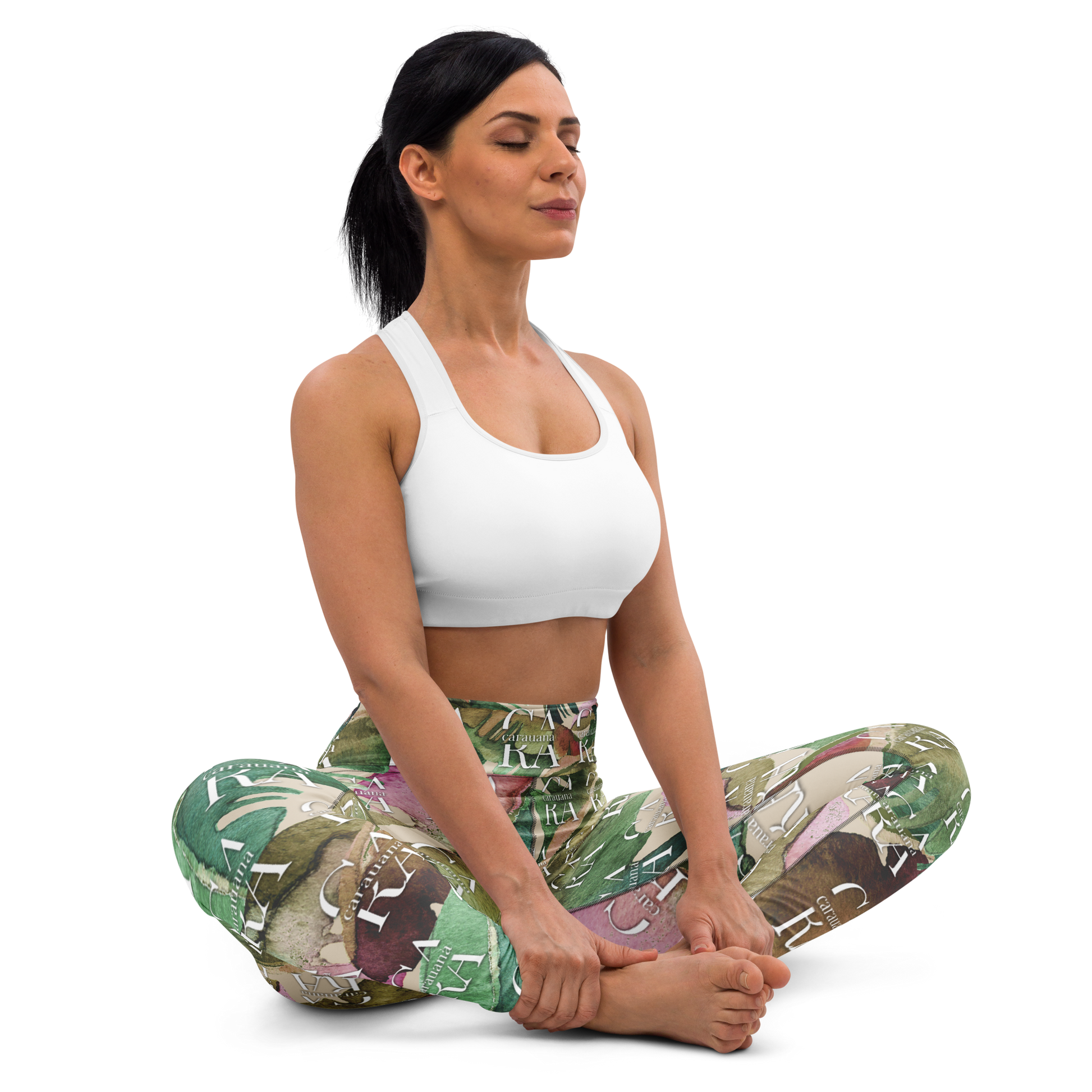 CaRaUaNa Leggings SPORT Green Beige branded Carauana Store
