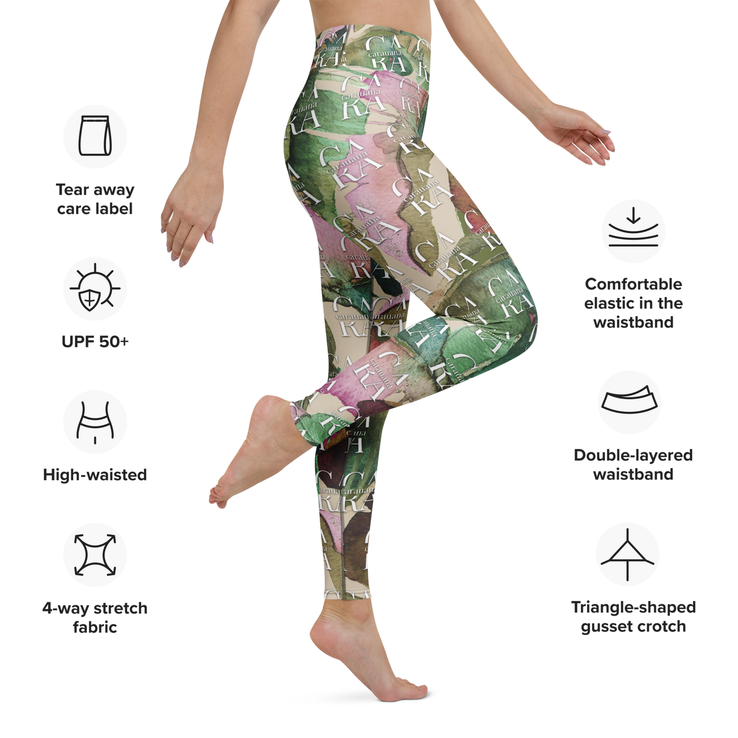 CaRaUaNa Leggings SPORT Green Beige branded Carauana Store