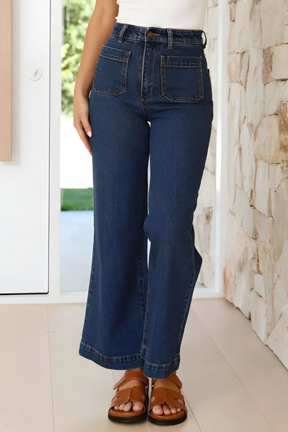 High Waist Bootcut Jeans with Pockets Carauana Store