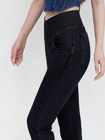 Wide Waistband Bootcut Jeans with Pockets Carauana Store