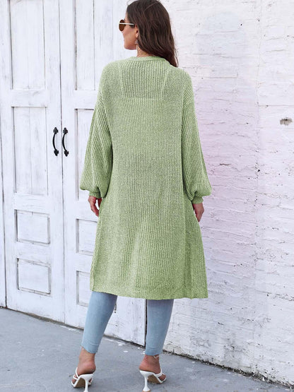 Open Front Longline Cardigan with Pockets Carauana Store