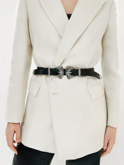 Double Buckle PU Leather Belt Carauana Store