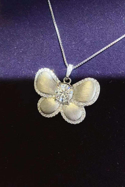 1 Carat Moissanite Butterfly Pendant Necklace Carauana Store