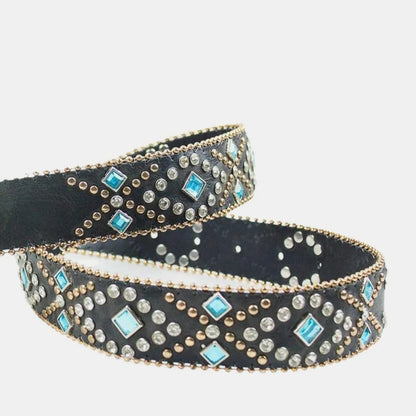 Rhinestone PU Leather Belt Carauana Store