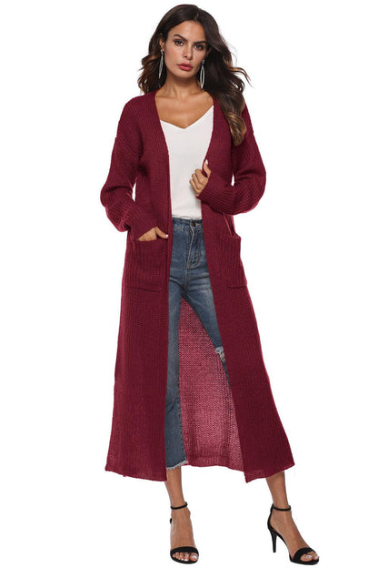 Long Sleeve Open Front Buttoned Cardigan Carauana Store