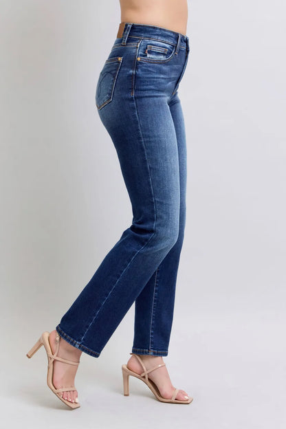 Judy Blue Full Size Washed Straight Leg Jeans with Pockets Carauana Store