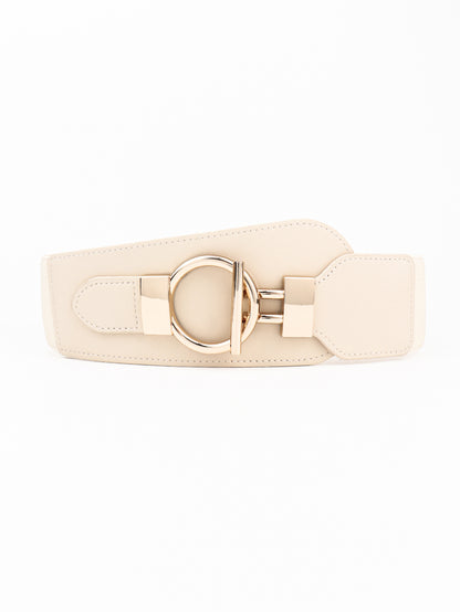 PU Elastic Wide Belt with Alloy Buckle Carauana Store