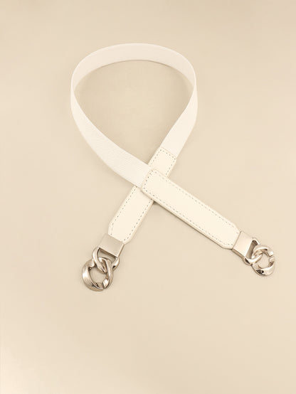 Zinc Alloy Buckle Elastic PU Belt Carauana Store