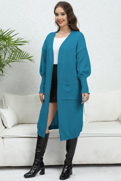 Open Front Dropped Shoulder Cardigan Carauana Store