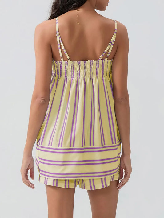 Smocked Square Neck Cami and Shorts Set Carauana Store