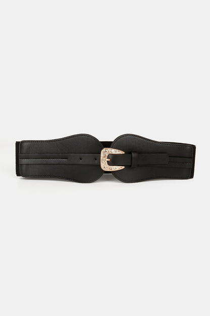 Wide Elastic Belt with Alloy Buckle Carauana Store