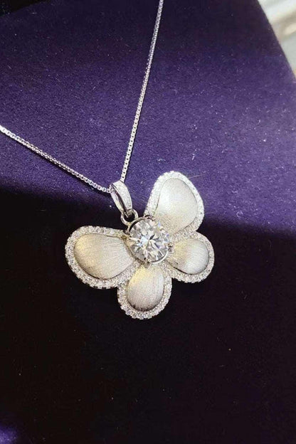 1 Carat Moissanite Butterfly Pendant Necklace Carauana Store