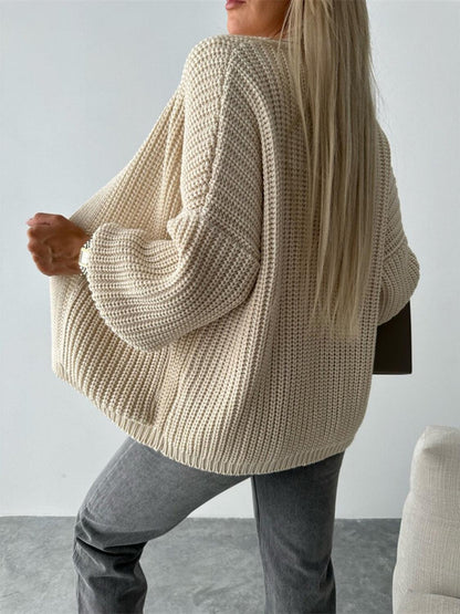 Open Front Dropped Shoulder Cardigan Carauana Store