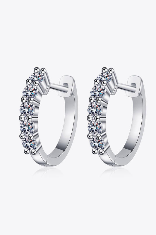 1 Carat Moissanite Hoop Earrings Carauana Store