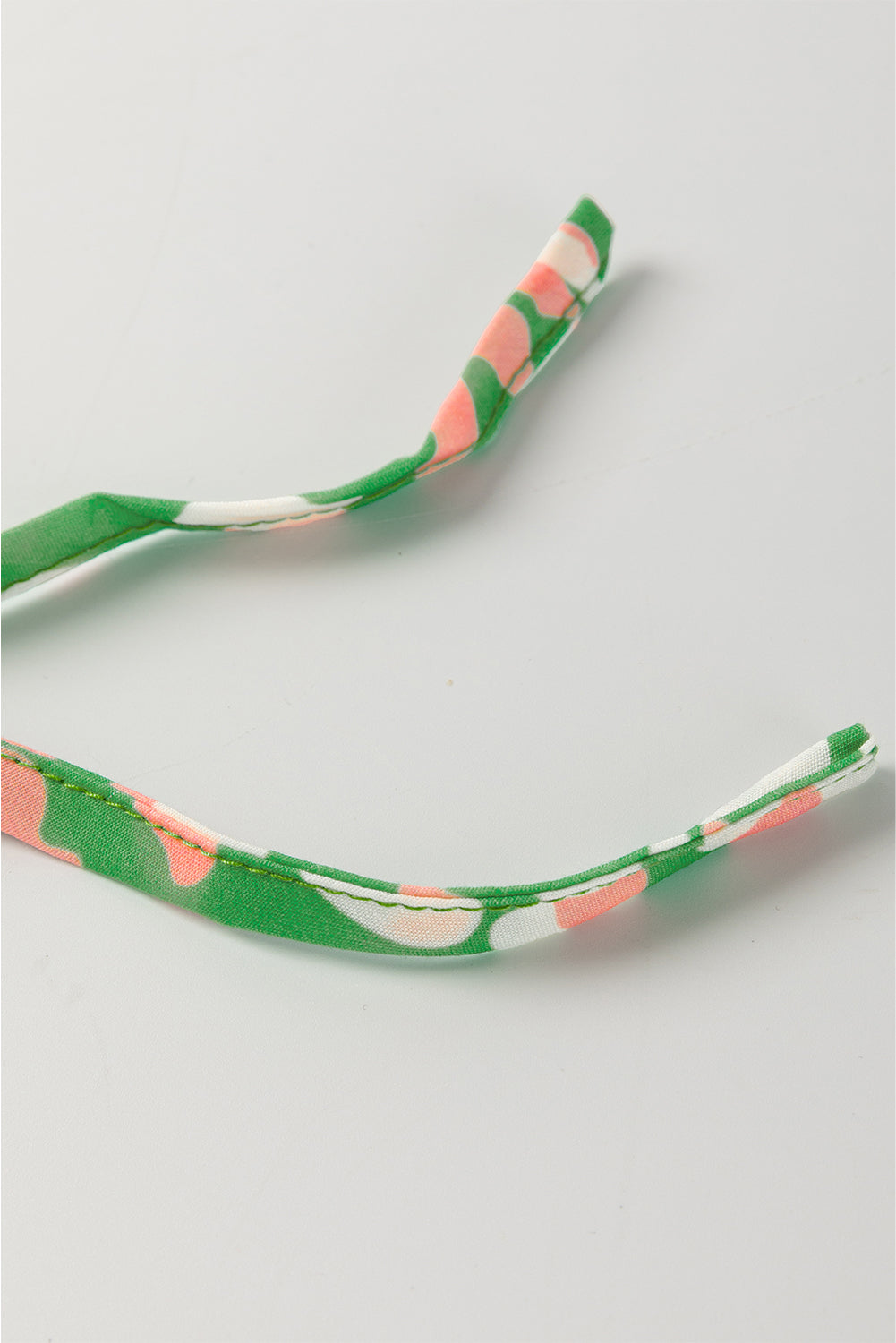 Green Abstract Leopard Tied Front Flutter Sleeve Blouse