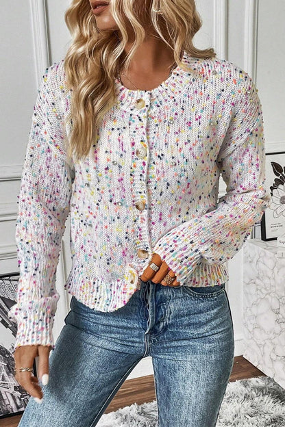 Confetti Button Up Long Sleeve Cardigan Carauana Store