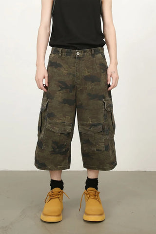Men's Camouflage Wide Leg Cargo Jeans
