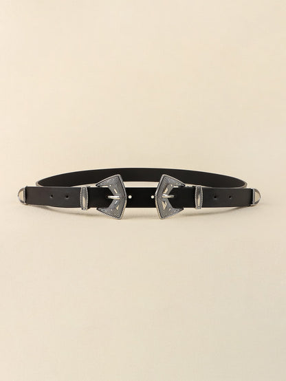 Double Buckle PU Leather Belt Carauana Store