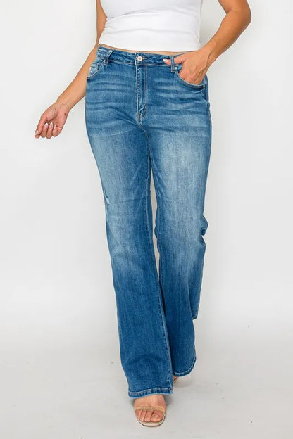 bytos Full Size Distressed High Rise Jeans with Pockets Carauana Store