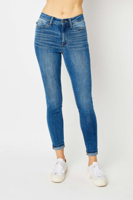 Judy Blue Full Size Cuffed Hem Skinny Jeans Carauana Store