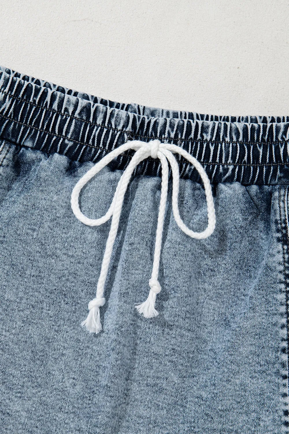 Drawstring High Waist Pocketed Denim Shorts Carauana Store