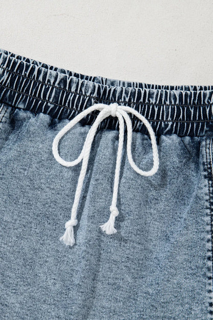Drawstring High Waist Pocketed Denim Shorts Carauana Store