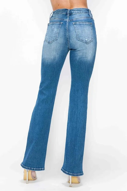 bytos Full Size Distressed High Rise Jeans with Pockets Carauana Store