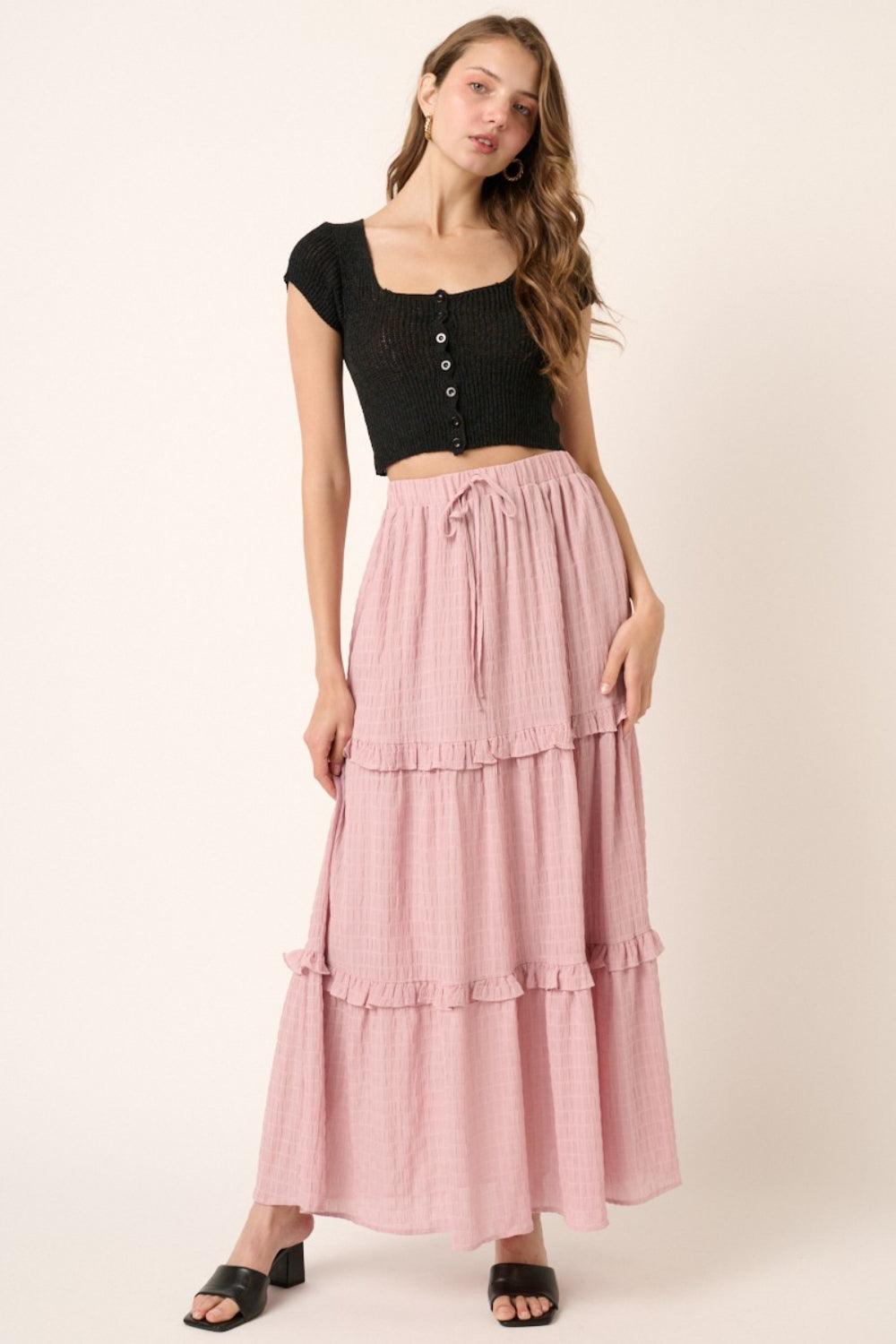 Mittoshop Drawstring High Waist Frill Skirt Carauana Store