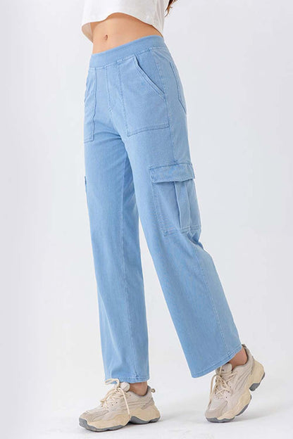 Buttoned Pocketed Long Jeans Carauana Store