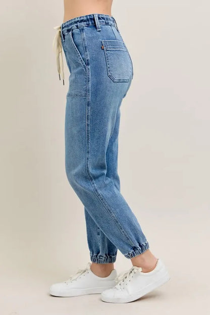 Judy Blue Full Size High Waist Denim Jogger Plus Size Carauana Store