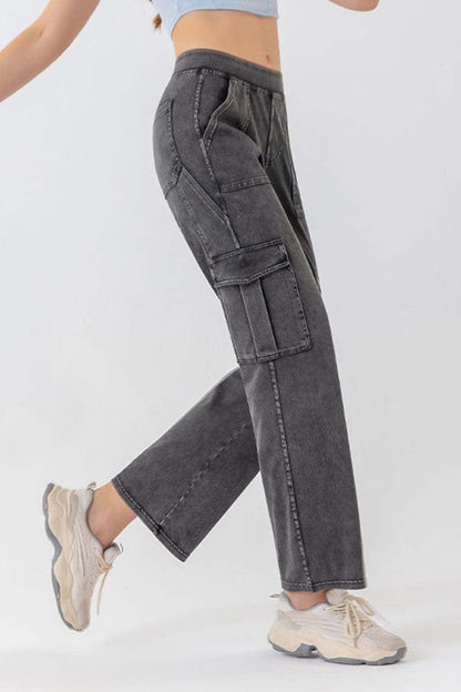 Buttoned Pocketed Long Jeans Carauana Store