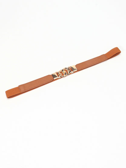 Zinc Alloy Buckle Elastic PU Belt Carauana Store