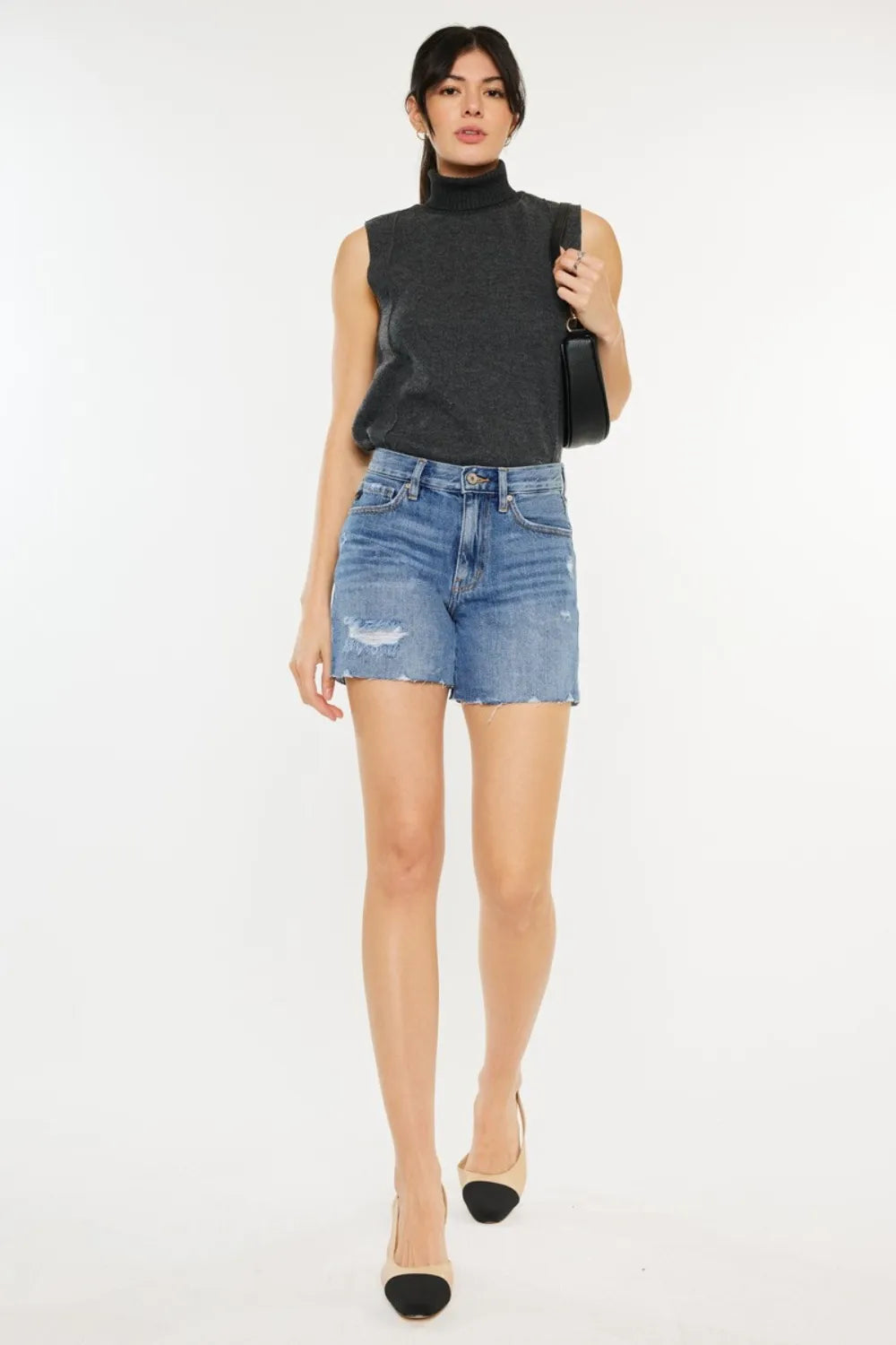 Kancan Distressed High Waist Denim Shorts Carauana Store