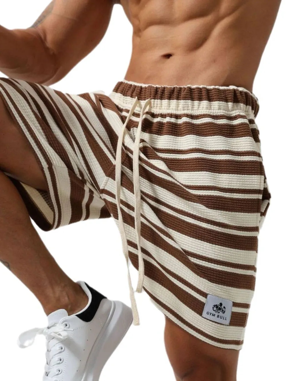 Men's Plus Size Drawstring Striped Shorts Carauana Store