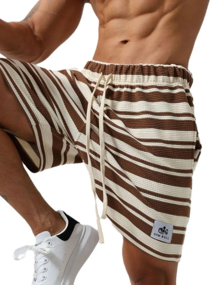 Men's Plus Size Drawstring Striped Shorts Carauana Store