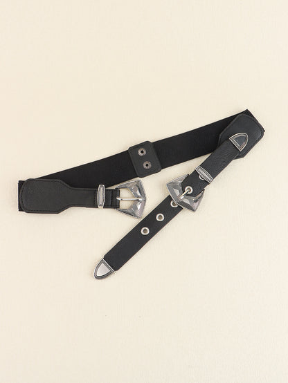 Double Buckle PU Leather Belt Carauana Store