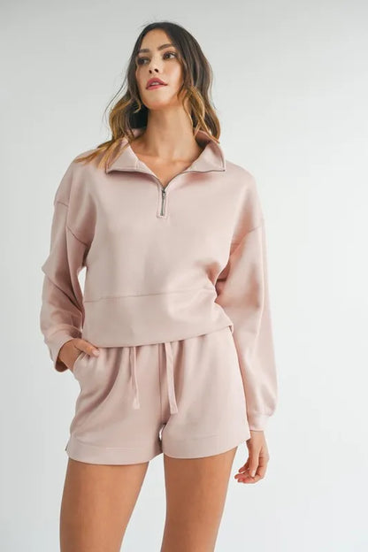MABLE Half Zip Sweatshirt and Shorts Set Carauana Store