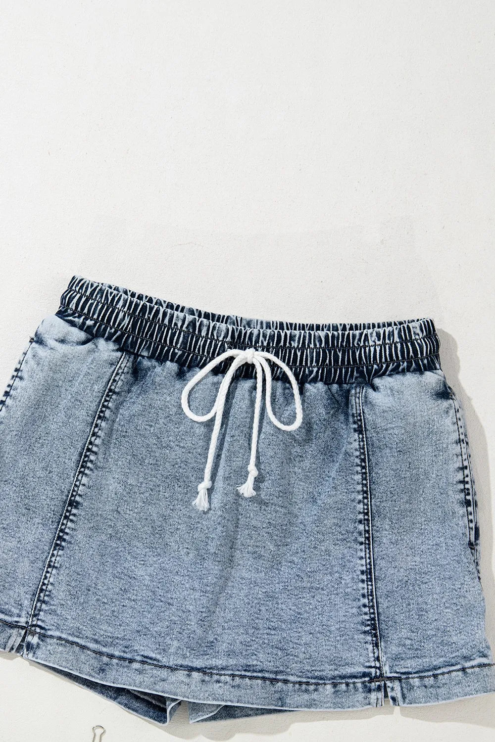 Drawstring High Waist Pocketed Denim Shorts Carauana Store