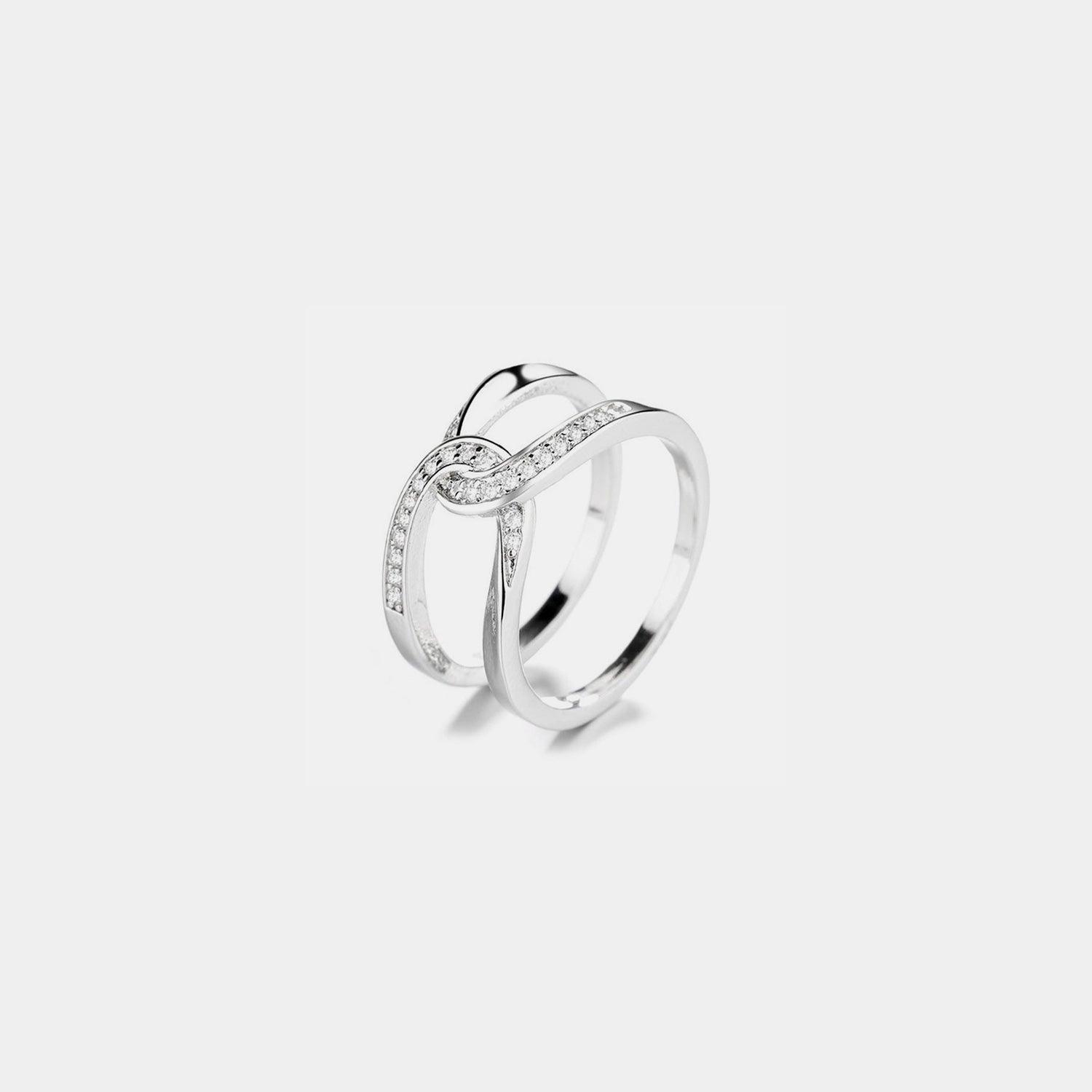 Twisted Inlaid Zircon Double-layered Ring Carauana Store
