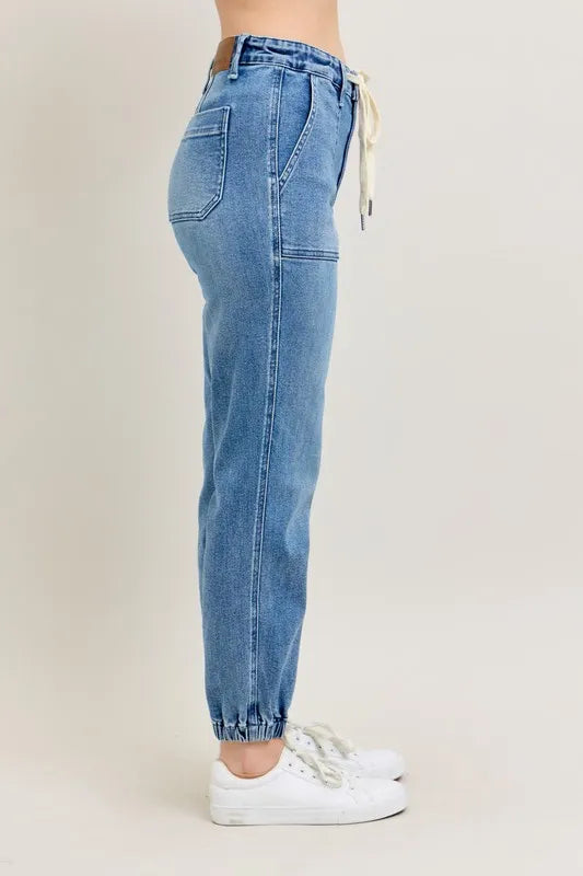 Judy Blue Full Size High Waist Denim Jogger Plus Size Carauana Store