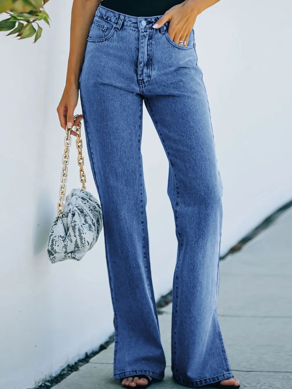 Side Slit Jeans with Pockets Carauana Store