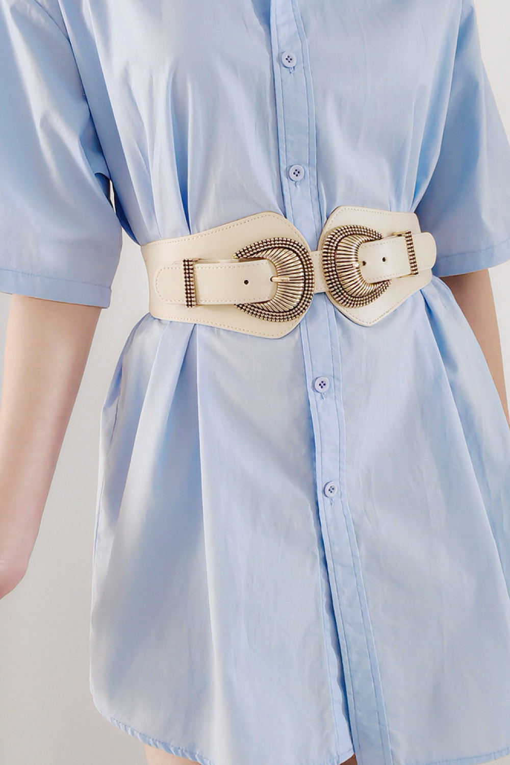Shell Double Buckle Elastic Wide Belt Carauana Store