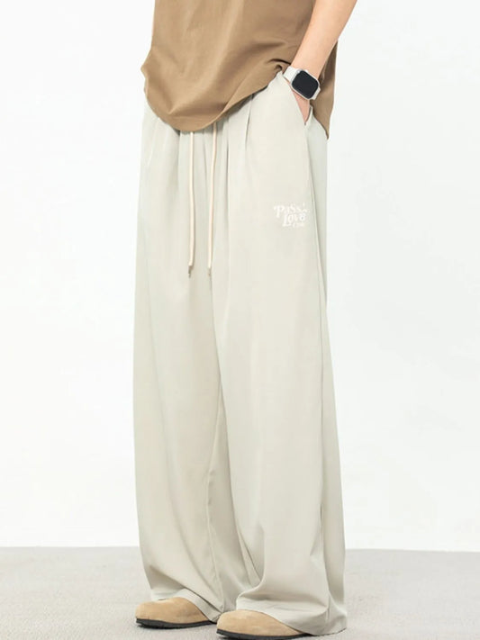 Men's Plus Size Drawstring Wide Leg Pants Carauana Store