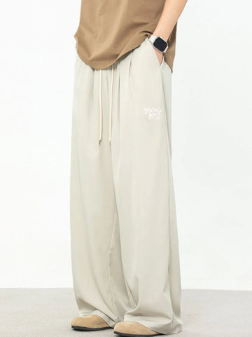 Men's Plus Size Drawstring Wide Leg Pants
