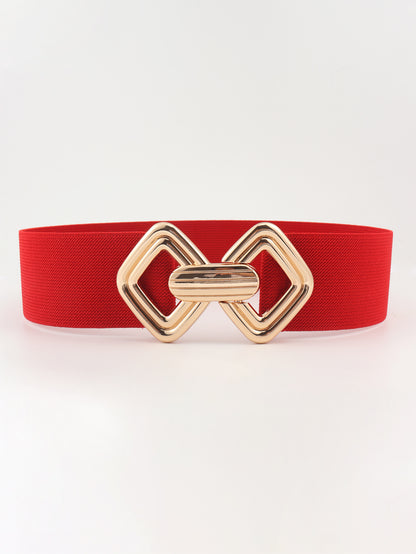 Geometric Buckle Elastic Wide Belt Carauana Store
