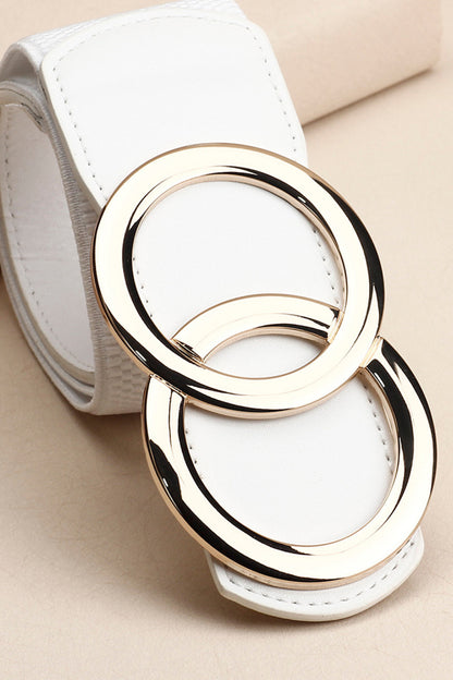 Zinc Alloy Buckle Elastic PU Belt Carauana Store