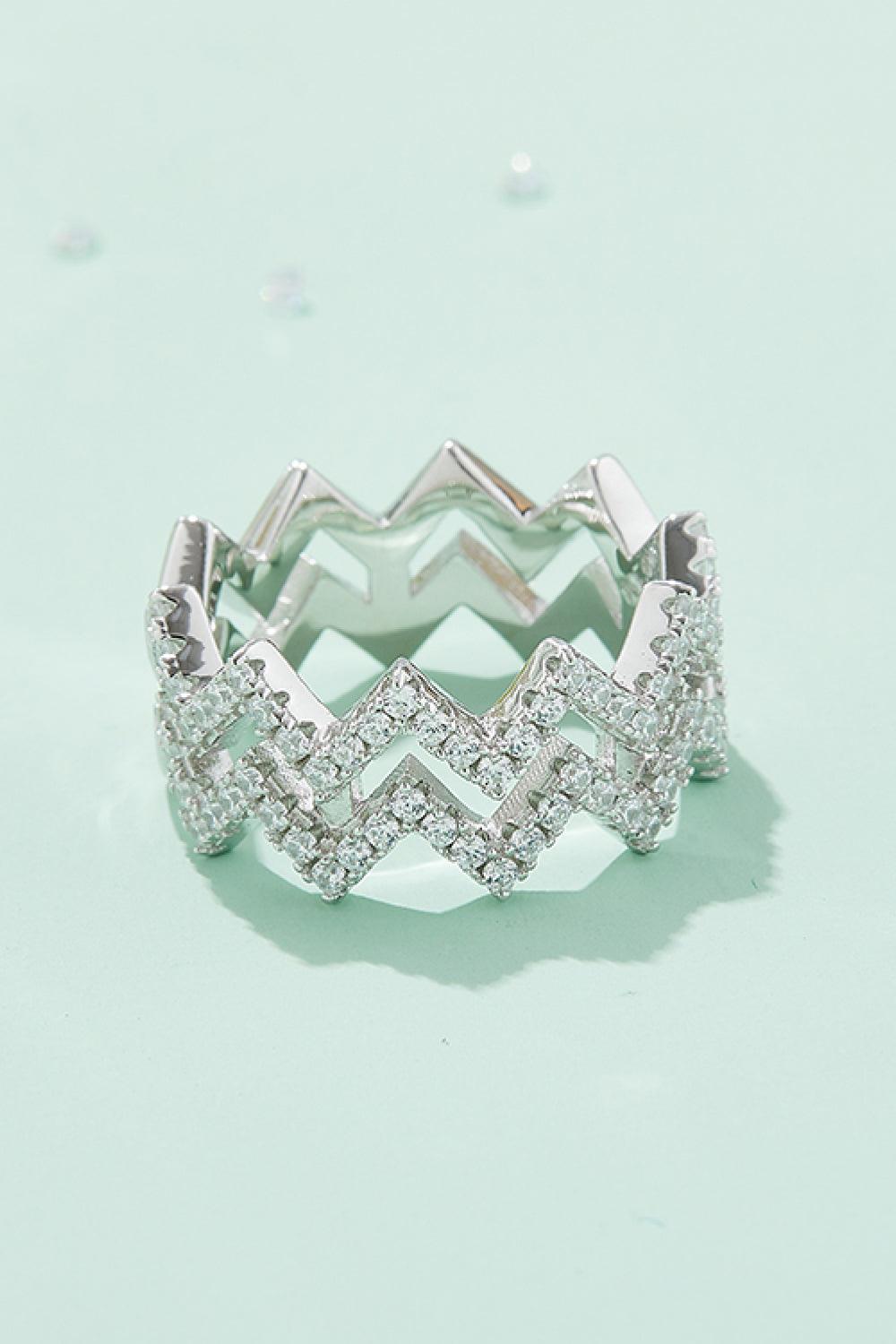 Adored Moissanite Zigzag Stacking Rings Carauana Store